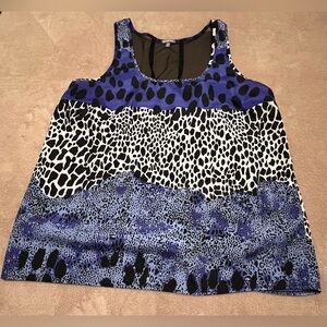 Charlotte Russe Women's Dress Tank Top Size L Animal Print Blue